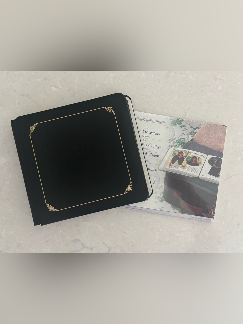 Creative Memories 7X7 Black Photo Album with Page Protectors